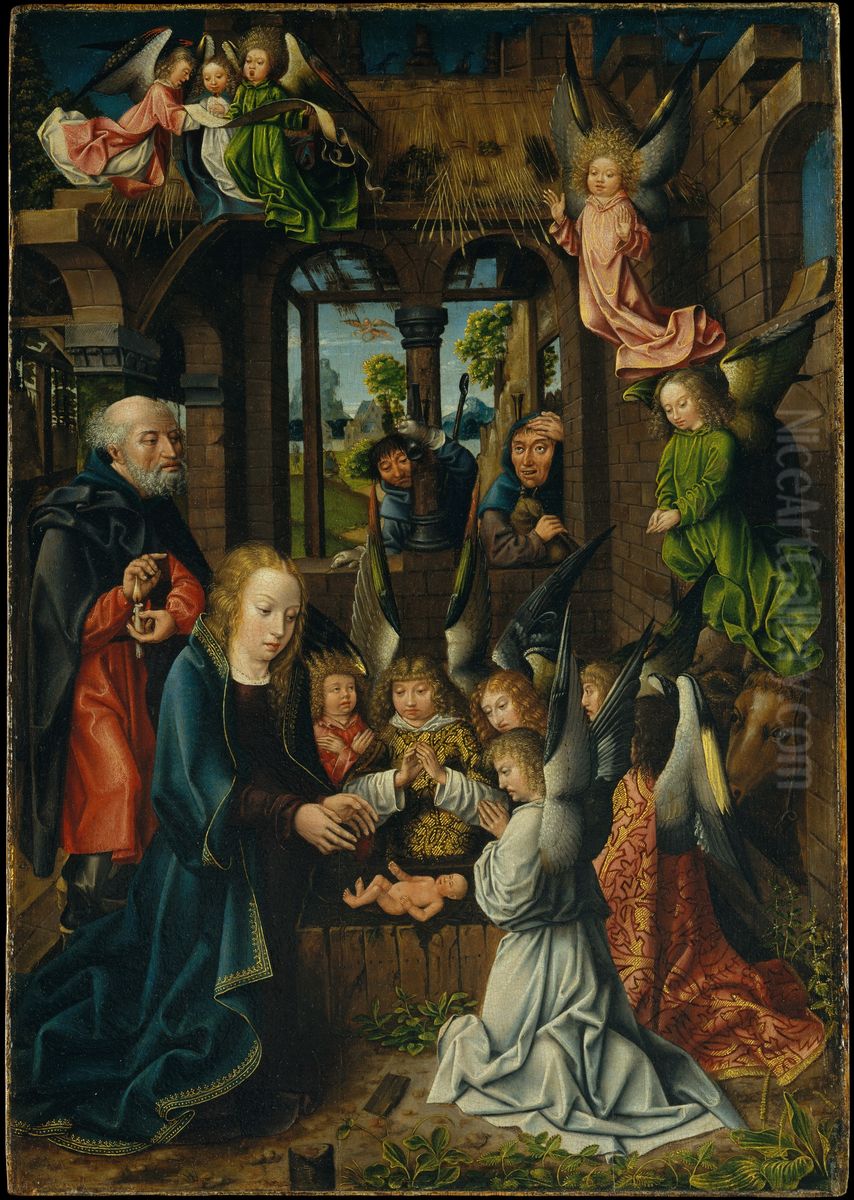 The Adoration of the Christ Child Oil Painting by Master Of Frankfurt