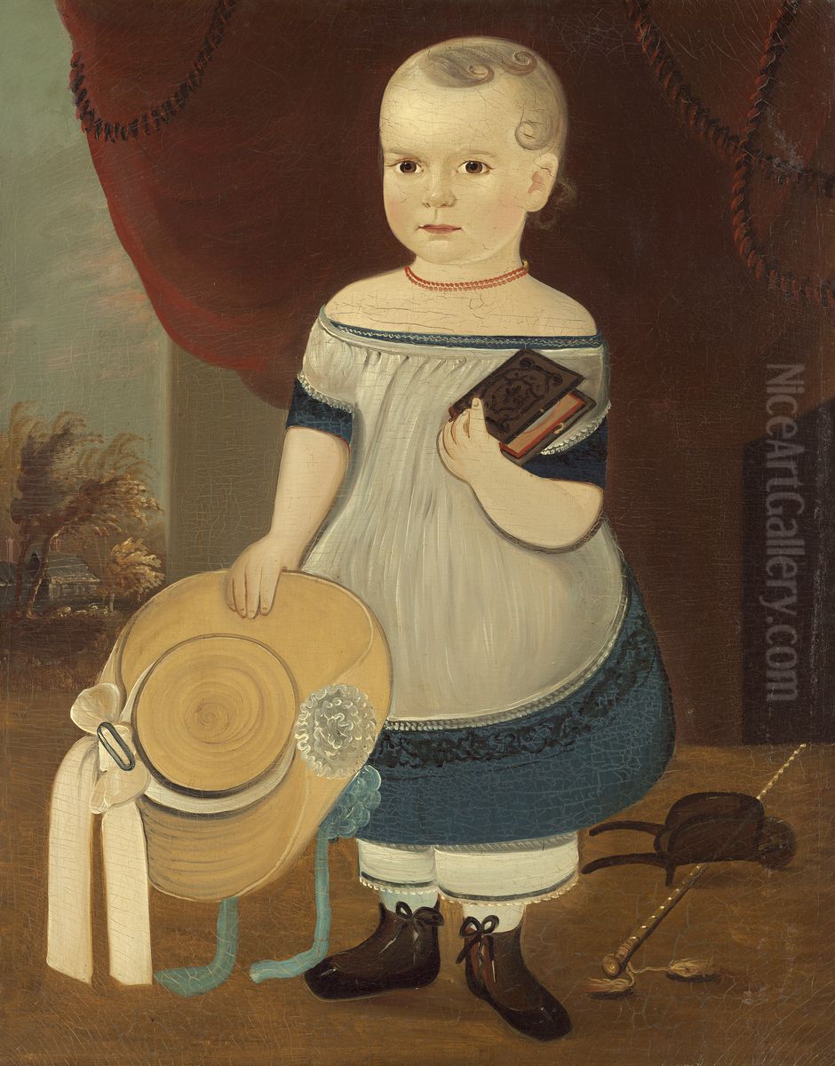 Child with Straw Hat Oil Painting by William Matthew Prior