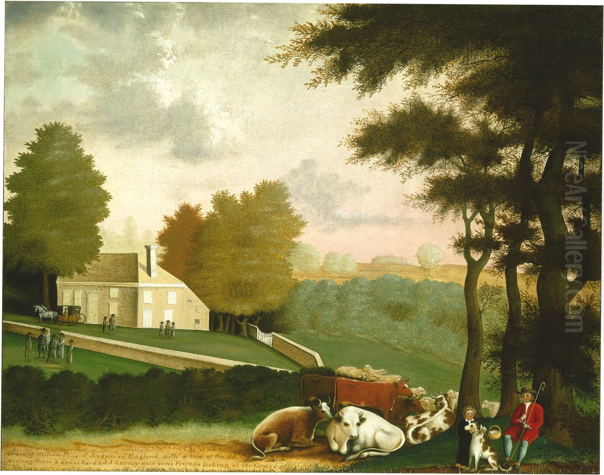 The Grave of William Penn Oil Painting by Edward Hicks