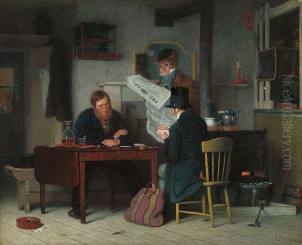 Waiting for the Stage Oil Painting by Richard Caton Woodville, Sr.