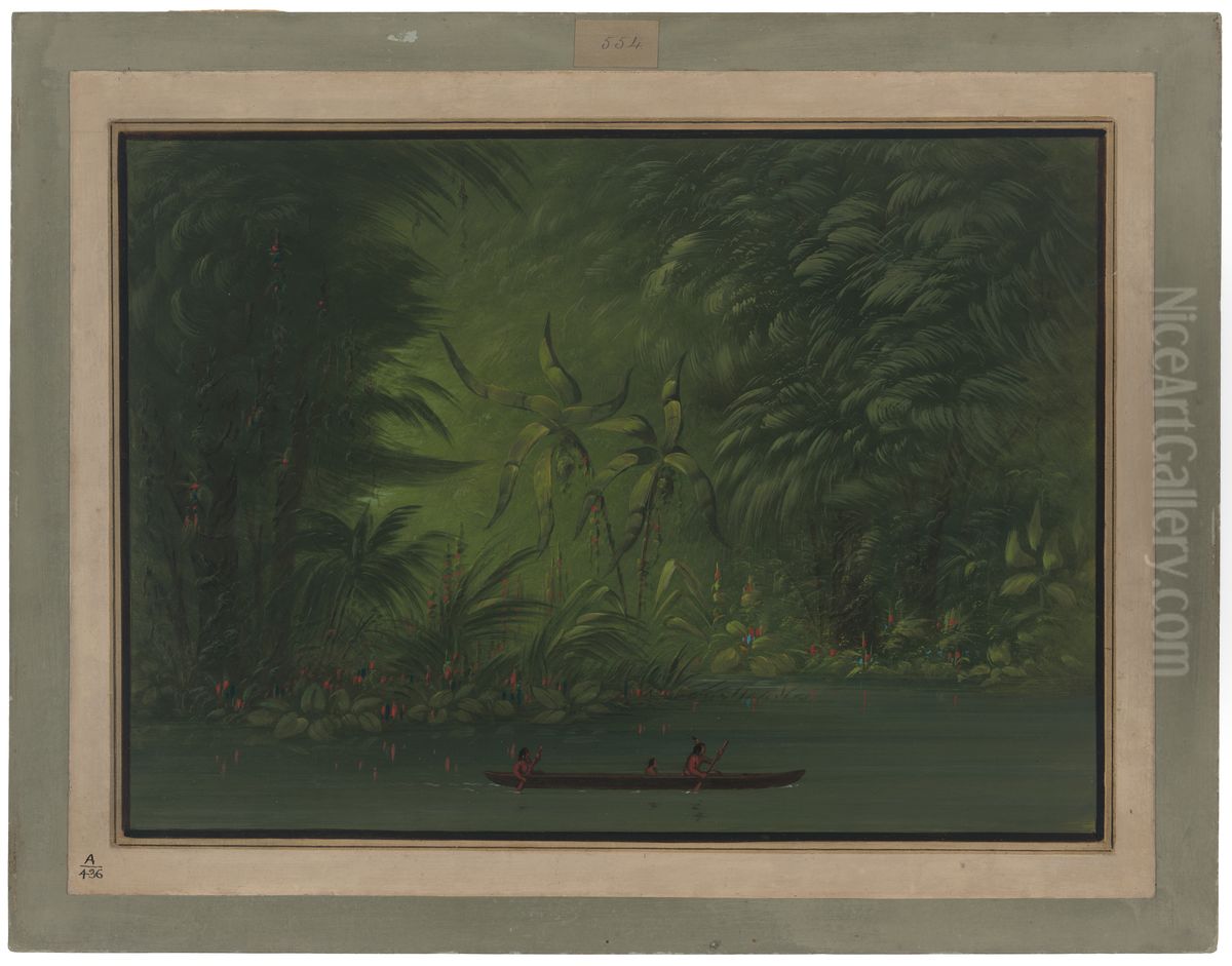 Entrance to a Lagoon, Shore of the Amazon Oil Painting by George Catlin