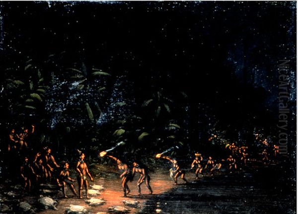 Turtle Hunt Oil Painting by George Catlin