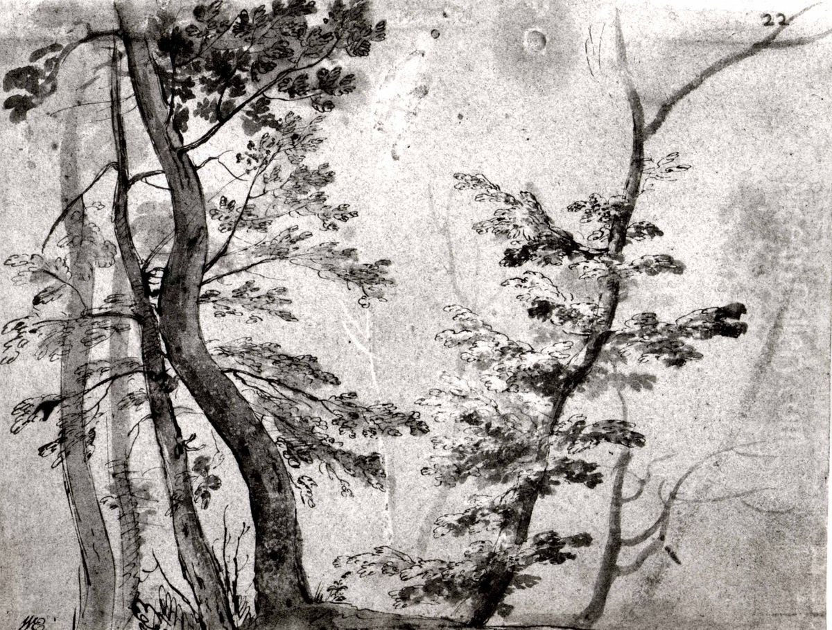Trees Oil Painting by Claude Lorrain (Claude Gellee)