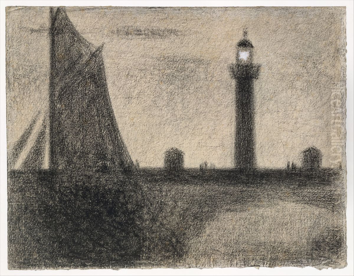 The Lighthouse at Honfleur Oil Painting by Georges Seurat