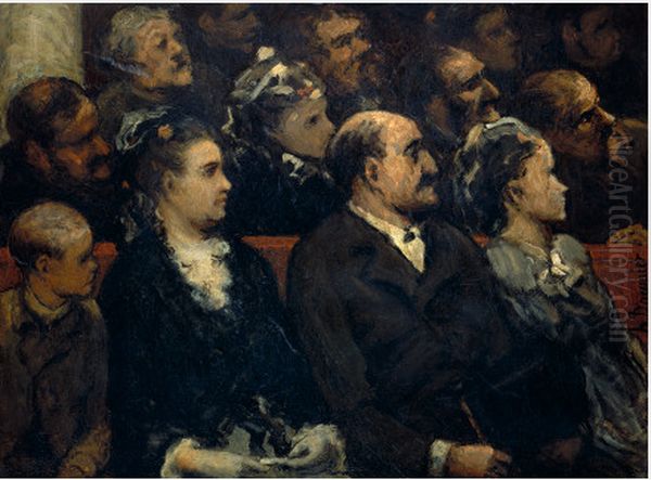 French Theater Oil Painting by Honore Daumier