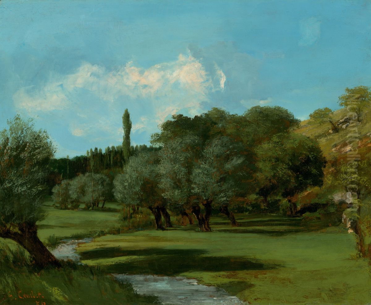 La Bretonnerie in the Department of Indre Oil Painting by Gustave Courbet