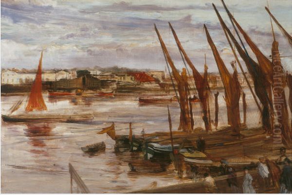 Battersea Reach Oil Painting by James McNeill Whistler