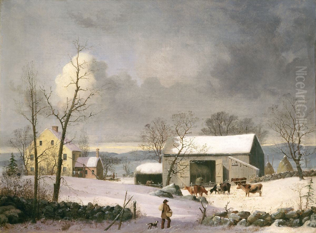 Winter in the Country Oil Painting by George Henry Durrie