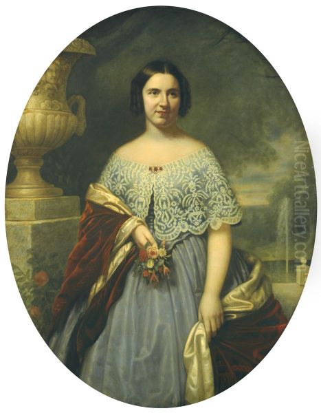 Lucy Tappan Bowen (Mrs. Henry C. Bowen) Oil Painting by Francis Bicknell Carpenter