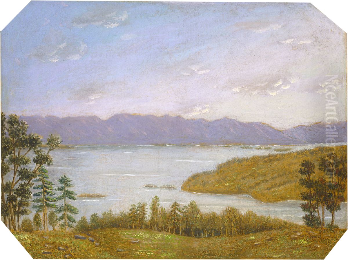 Leverett Pond Oil Painting by Erastus Salisbury Field