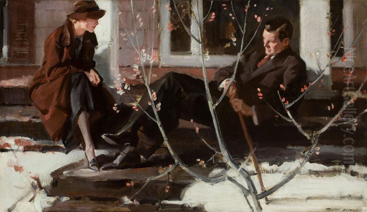 The Conversation Oil Painting by Pruett Carter