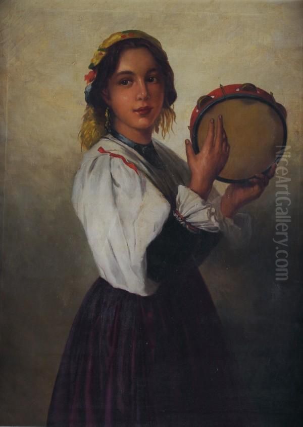 Peasant Girl Oil Painting by Pruett Carter
