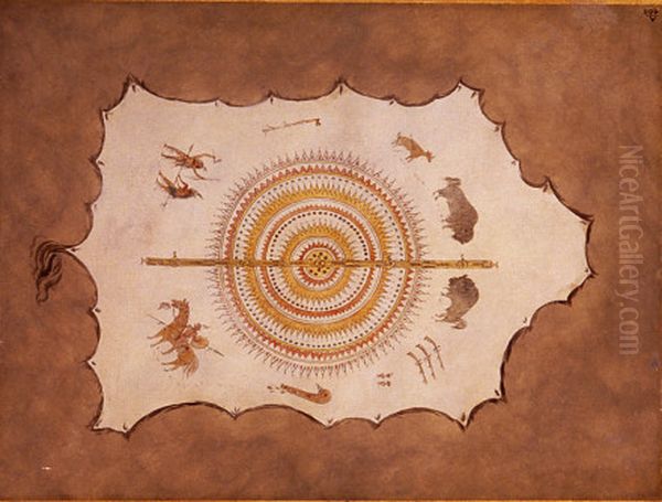 Facsimile of a Mandan Robe Oil Painting by George Catlin