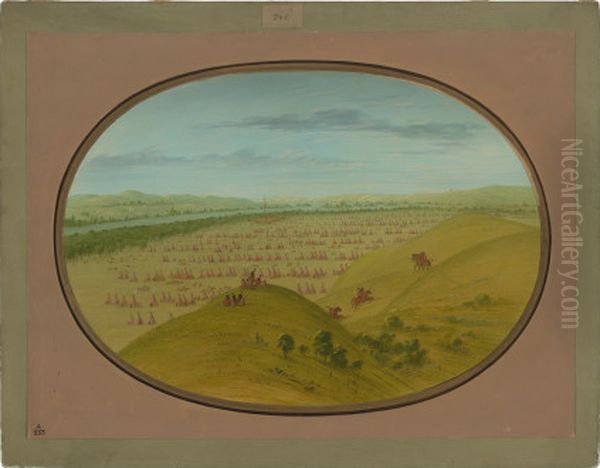 Fort Pierre Oil Painting by George Catlin Fort Pierre Oil Painting by George Catlin