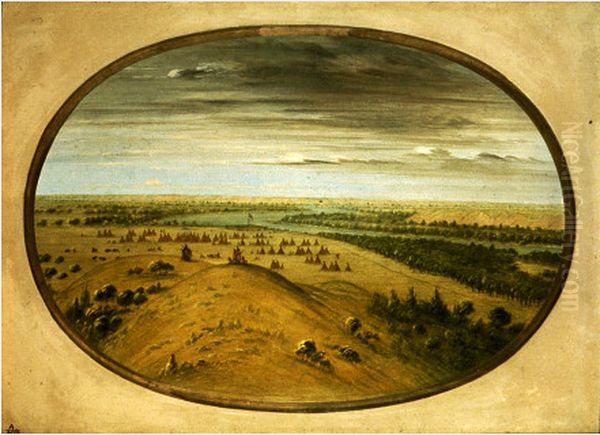 Fort Union Oil Painting by George Catlin