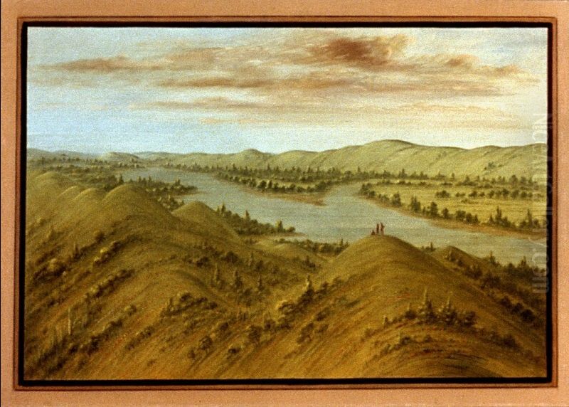 Grassy Bluffs, Upper Missouri Oil Painting by George Catlin