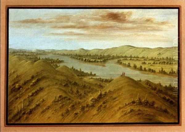 Grassy Bluffs, Upper Missouri Oil Painting by George Catlin