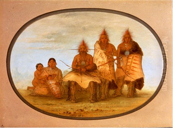 Pawnee Indians Oil Painting by George Catlin