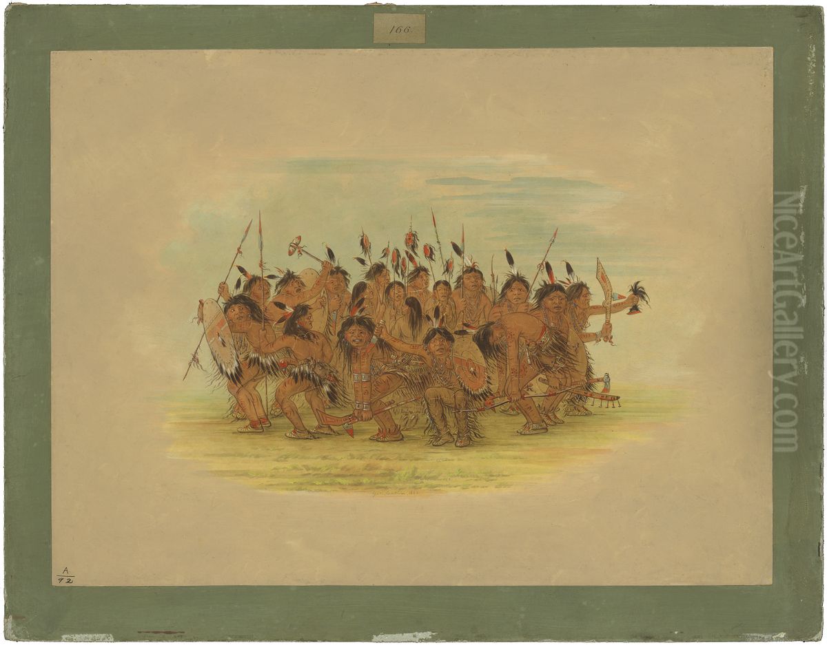 Scalp Dance - Sioux Oil Painting by George Catlin
