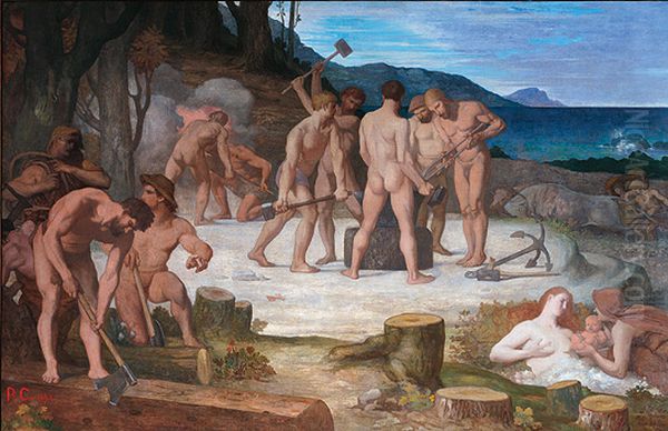 Le Travail Oil Painting by Pierre Puvis de Chavannes