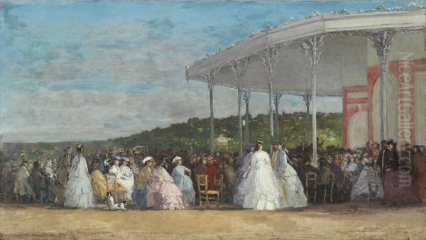 Concert at the Casino of Deauville Oil Painting by Eugene Louis Boudin