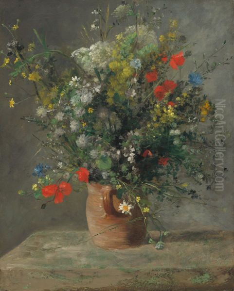 Fleurs dans un vase Oil Painting by Pierre Auguste Renoir