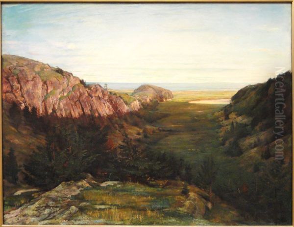 The Last Valley - Paradise Rocks Oil Painting by John La Farge