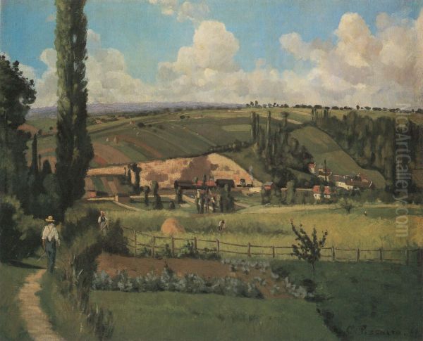 Paysage aux Patis, Pontoise Oil Painting by Camille Pissarro