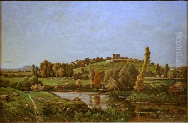Landscape in Auvergne Oil Painting by Henri Harpignies