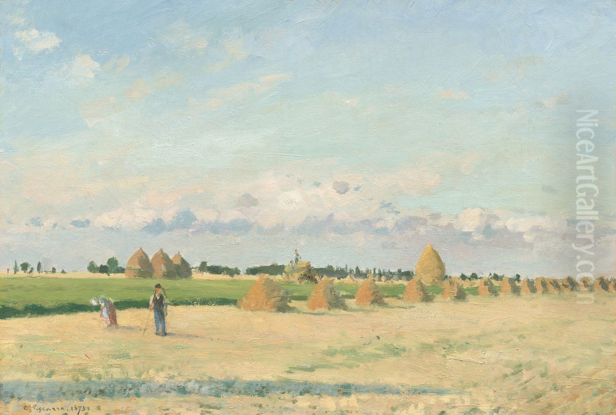 Landscape, Ile-de-France Oil Painting by Camille Pissarro