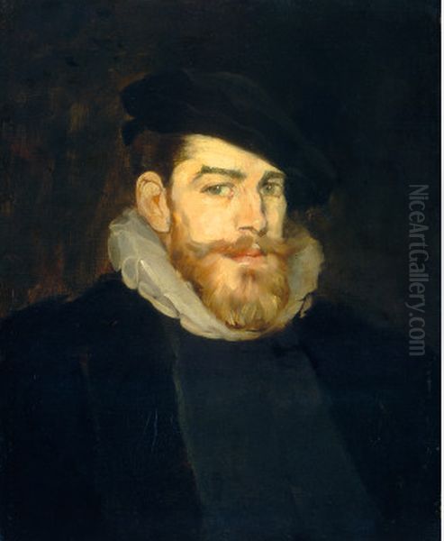 Leslie Pease Barnum Oil Painting by Frank Duveneck