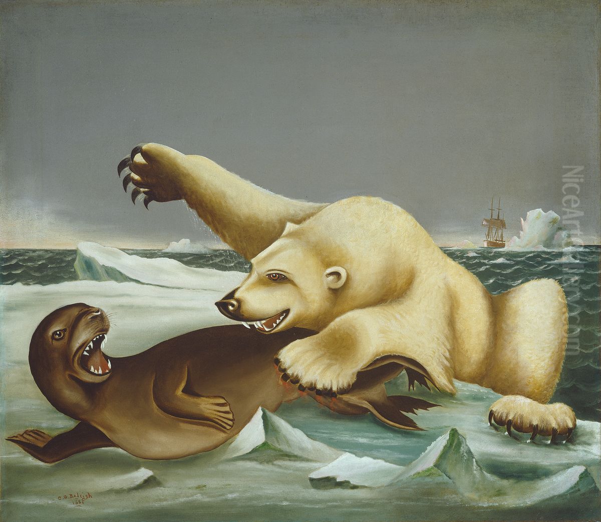 Law of the Wild Oil Painting by Charles S. Raleigh