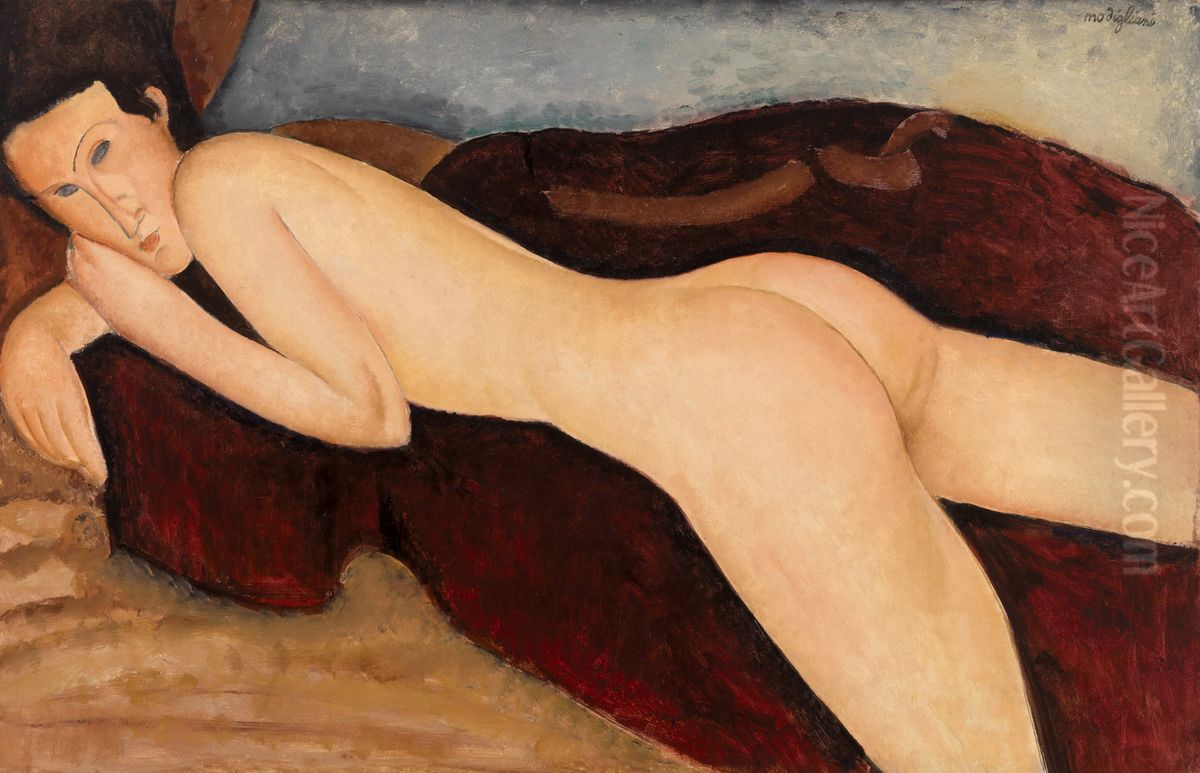 Reclining Nude from the Back (Nu couche de dos) Oil Painting by Amedeo Modigliani