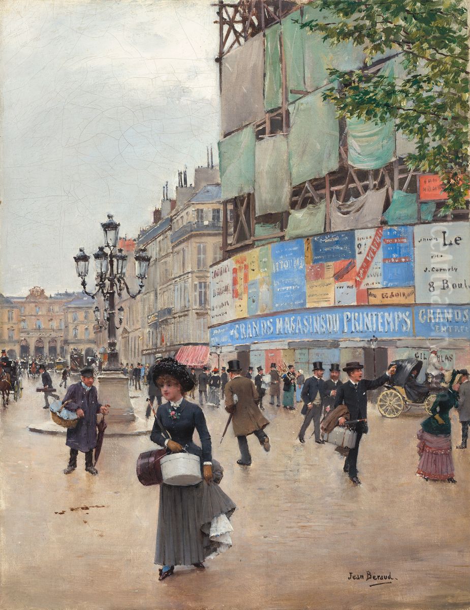 Paris, rue du Havre Oil Painting by Jean Beraud