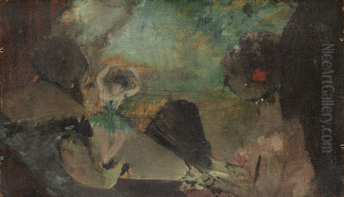 The Loge Oil Painting by Edgar Degas