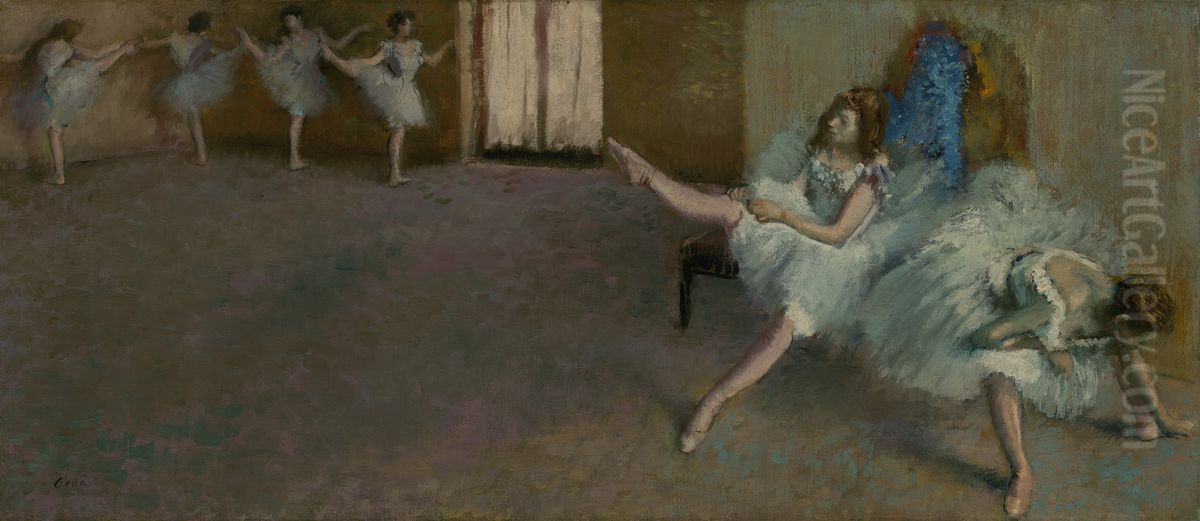 Before the Ballet Oil Painting by Edgar Degas