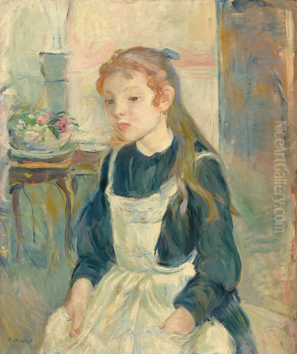 Young Girl with an Apron Oil Painting by Berthe Morisot