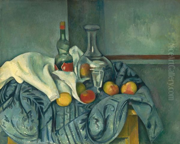 La Bouteille de menthe Oil Painting by Paul Cezanne
