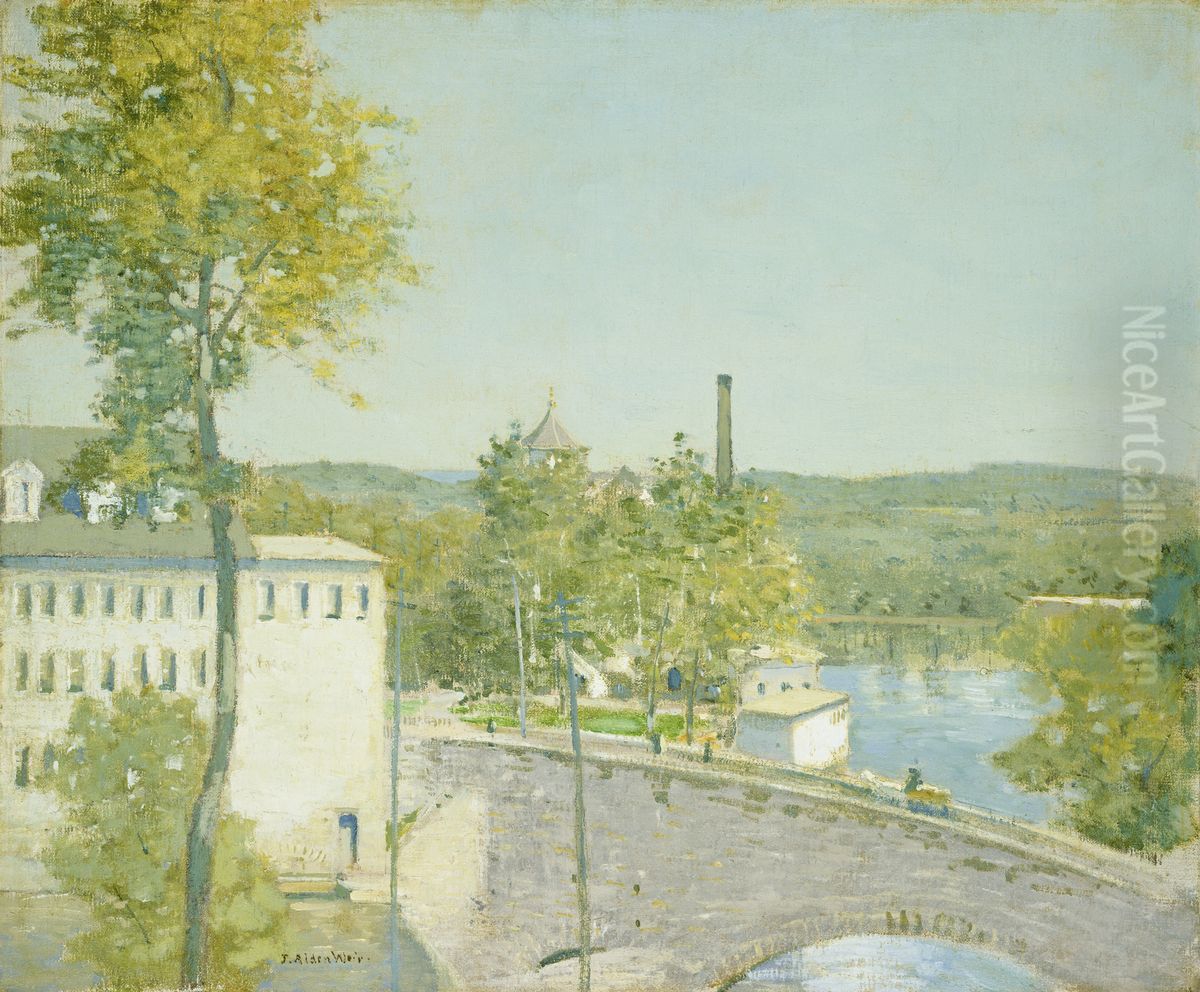U.S. Thread Company Mills, Willimantic, Connecticut Oil Painting by J. Alden Weir U.S. Thread Company Mills, Willimantic, Connecticut Oil Painting by J. Alden Weir