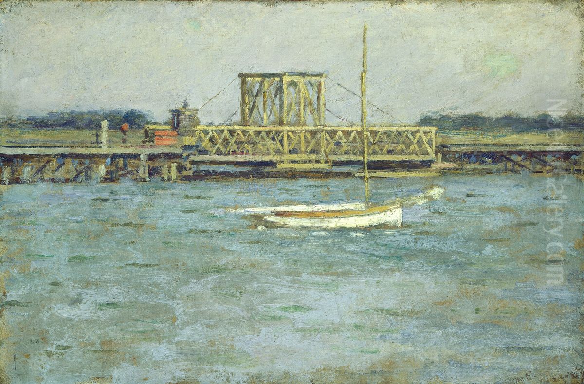 Drawbridge - Long Branch R. R. Oil Painting by Theodore Robinson