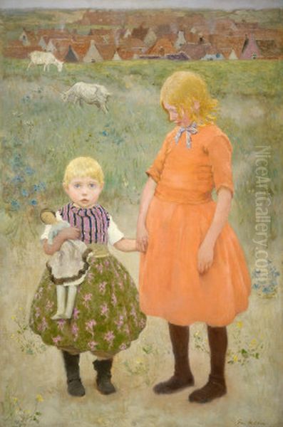 The Sisters Oil Painting by Gari Julius Melchers