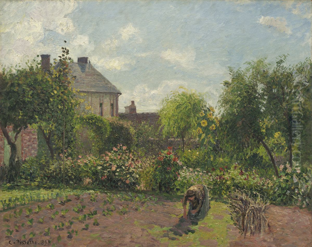 The Artist's Garden at Eragny Oil Painting by Camille Pissarro