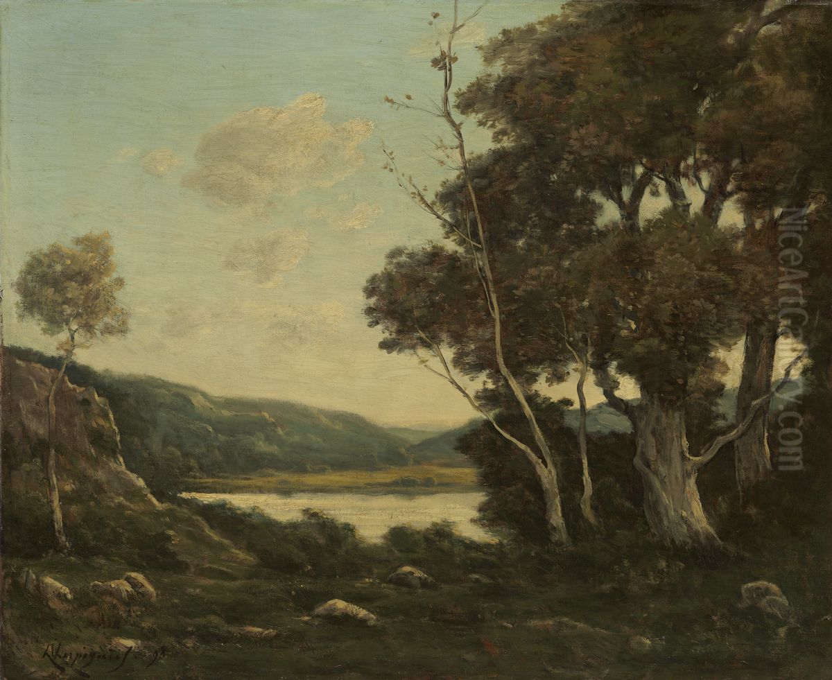 Landscape Oil Painting by Henri Harpignies