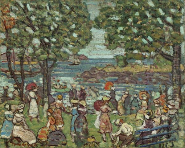 Salem Cove Oil Painting by Maurice Prendergast