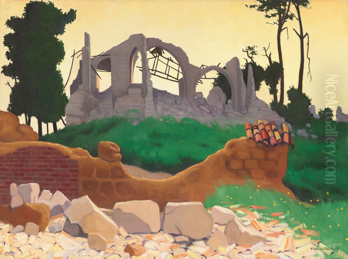 The Church of Souain Oil Painting by Felix Vallotton