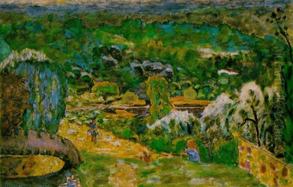 A Spring Landscape Oil Painting by Pierre Bonnard