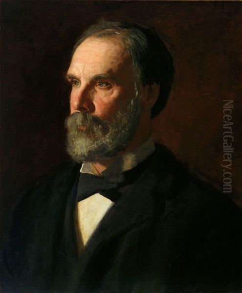 Professor William Woolsey Johnson Oil Painting by Thomas Cowperthwait Eakins