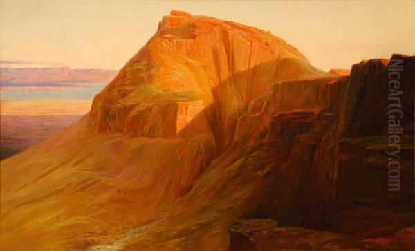 Sebbeh on the Dead Sea Oil Painting by Edward Lear