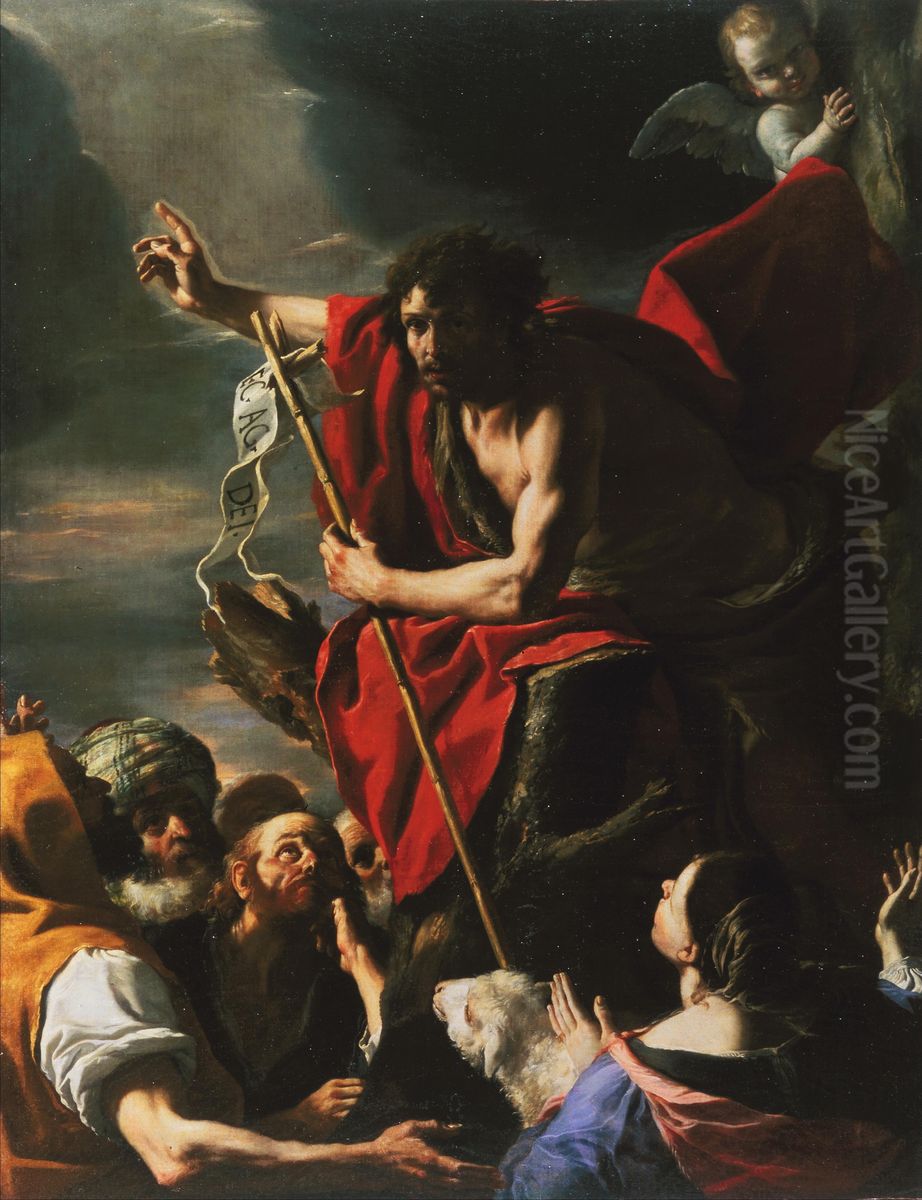 St. John the Baptist Preaching Oil Painting by Mattia Preti