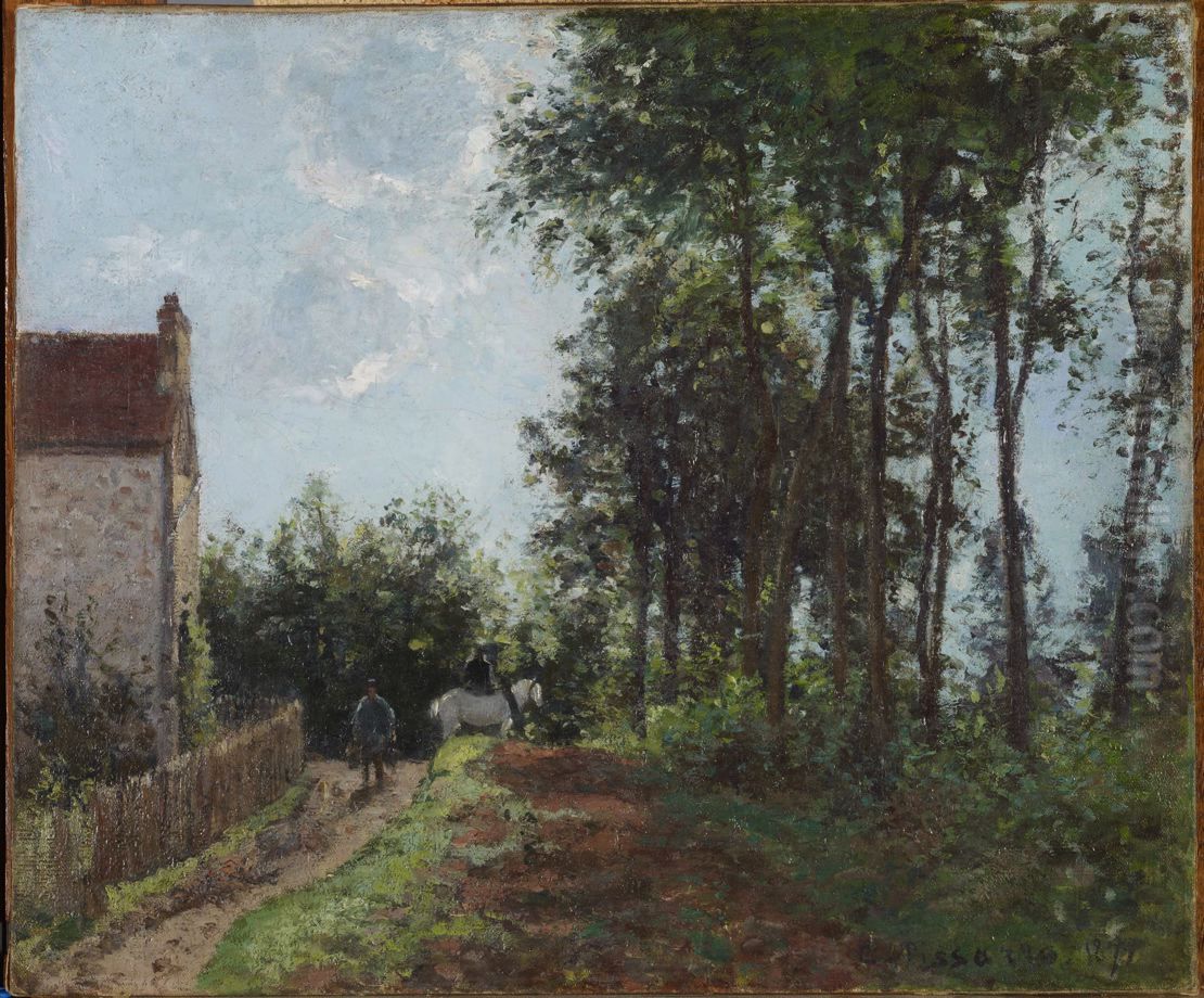 The Road Near the Farm Oil Painting by Camille Pissarro